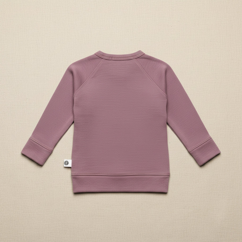 Merino Wool Wrap Sweater - Grape Shake