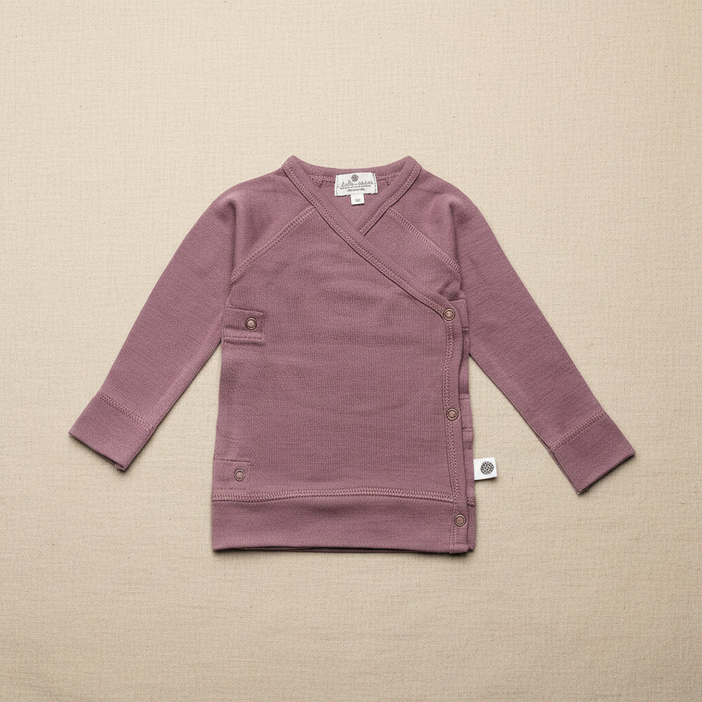 Merino Wool Wrap Sweater - Grape Shake