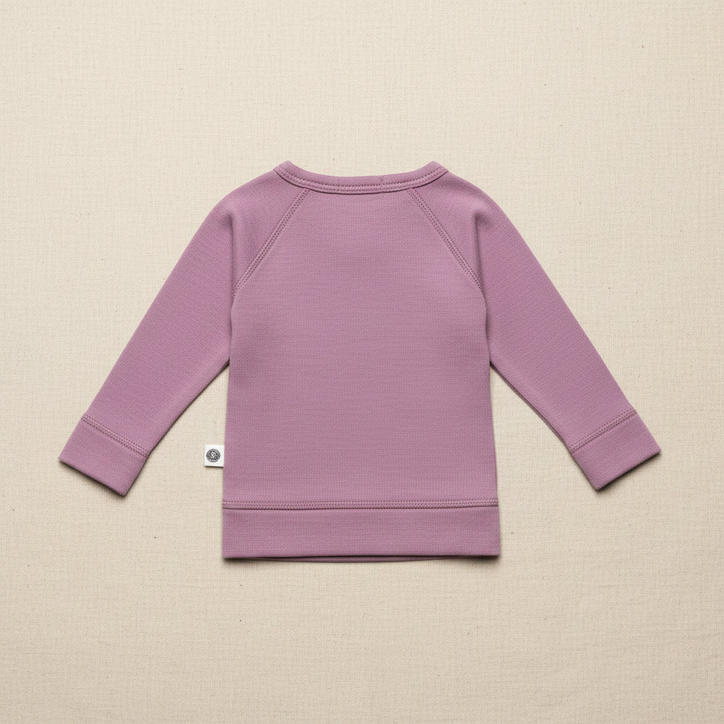 Merino Wool Wrap Sweater - Lavender Mist