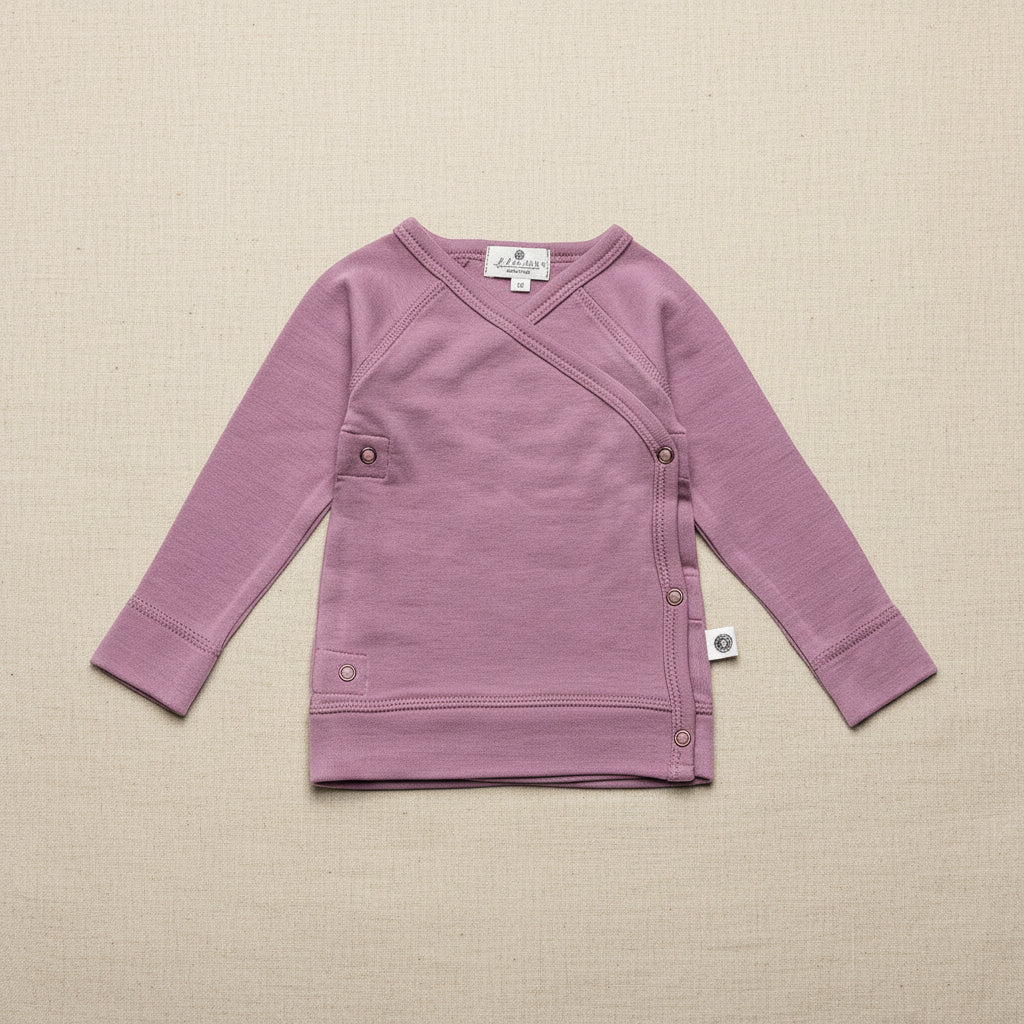Merino Wool Wrap Sweater - Lavender Mist
