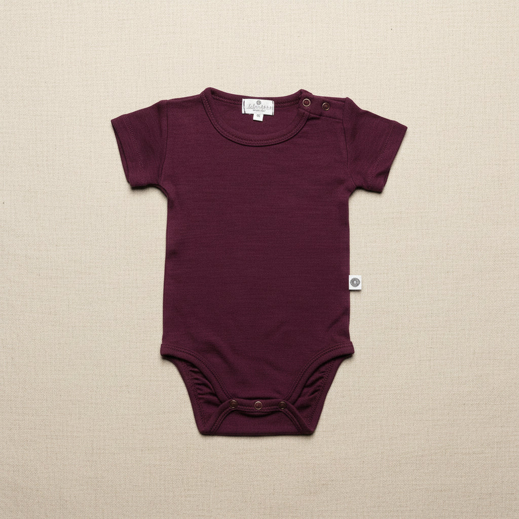 Merino Wool Romper Short Sleeve - Fig