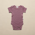 Merino Wool Romper Short Sleeve - Grape Shake