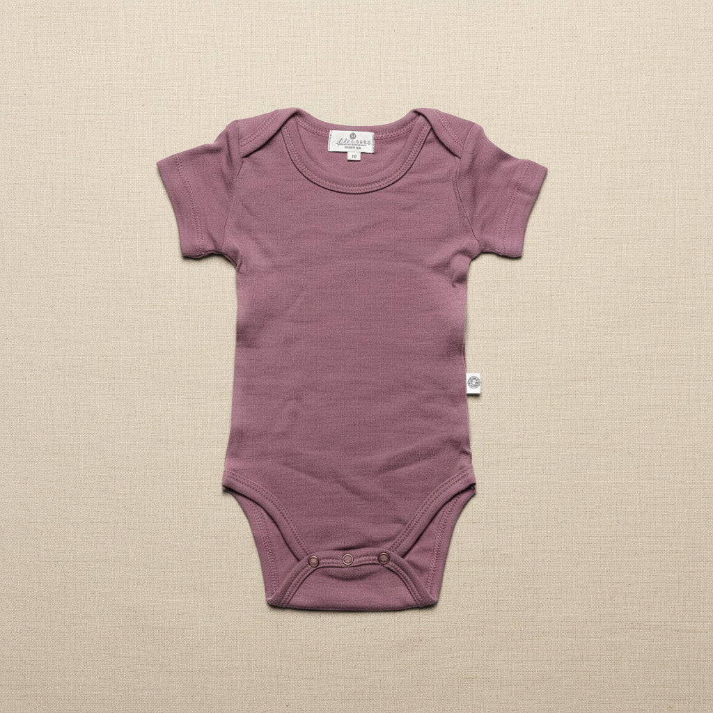Merino Wool Romper Short Sleeve - Grape Shake