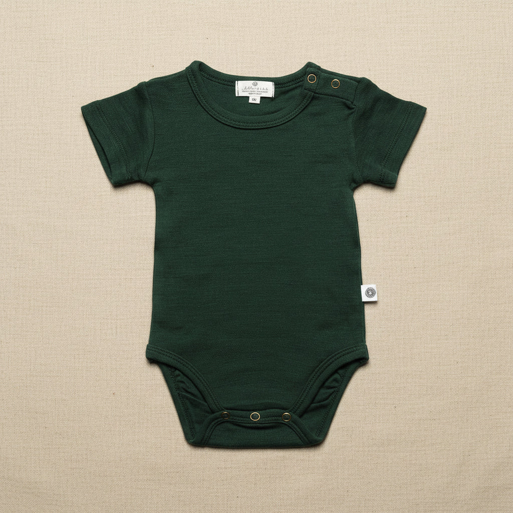 Merino Wool Romper Short Sleeve - Mountain View
