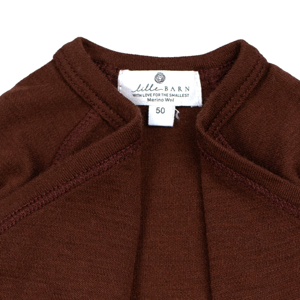 Merino Wool Warp Romper Long Sleeve - Chocolate