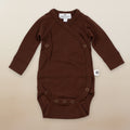 Merino Wool Warp Romper Long Sleeve - Chocolate