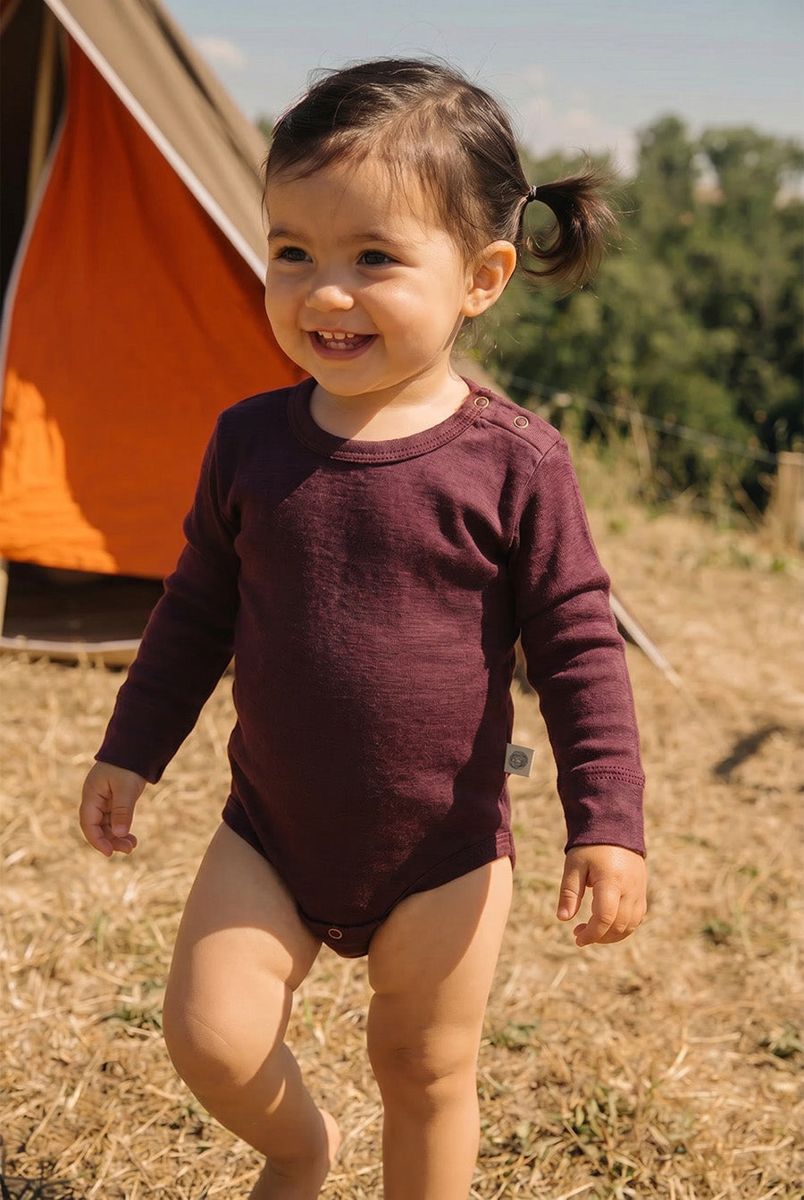 Merino Wool Romper Long Sleeve - Fig