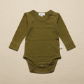 Merino Wool Romper Long Sleeve - Fir Green