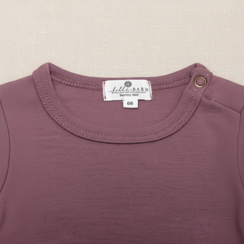 Merino Wool Romper Long Sleeve - Grape Shake