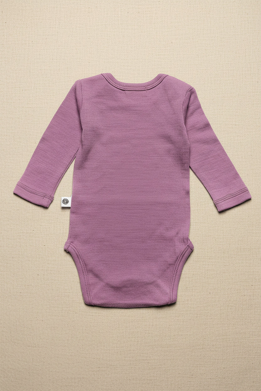 Merino Wool Romper Long Sleeve - Lavender Mist