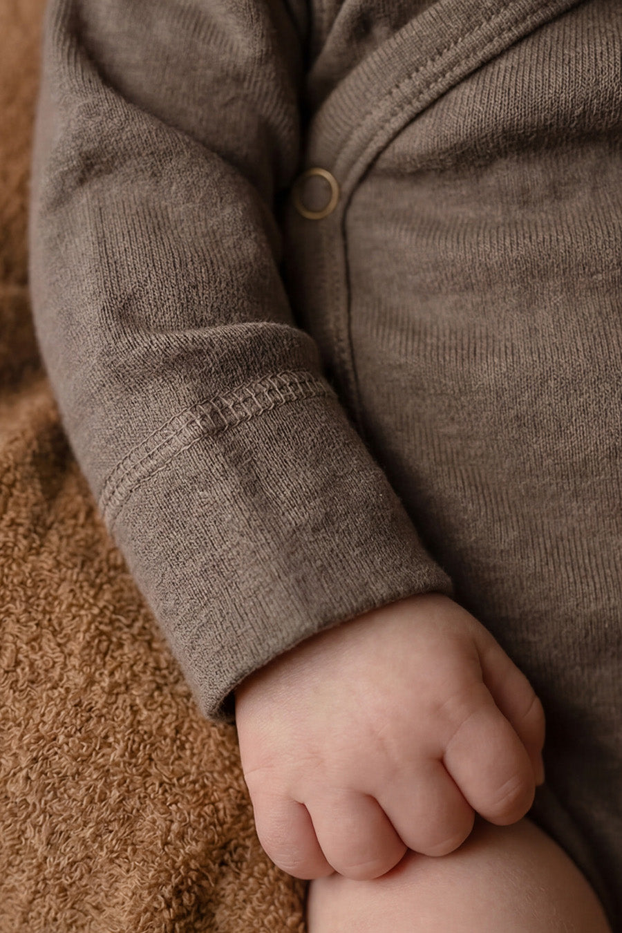 Merino Wool Wrap Romper – Walnut