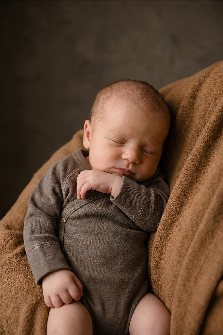 Merino Wool Wrap Romper – Walnut