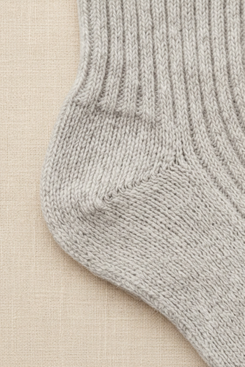 Merino Wool Socks - Beige Gray