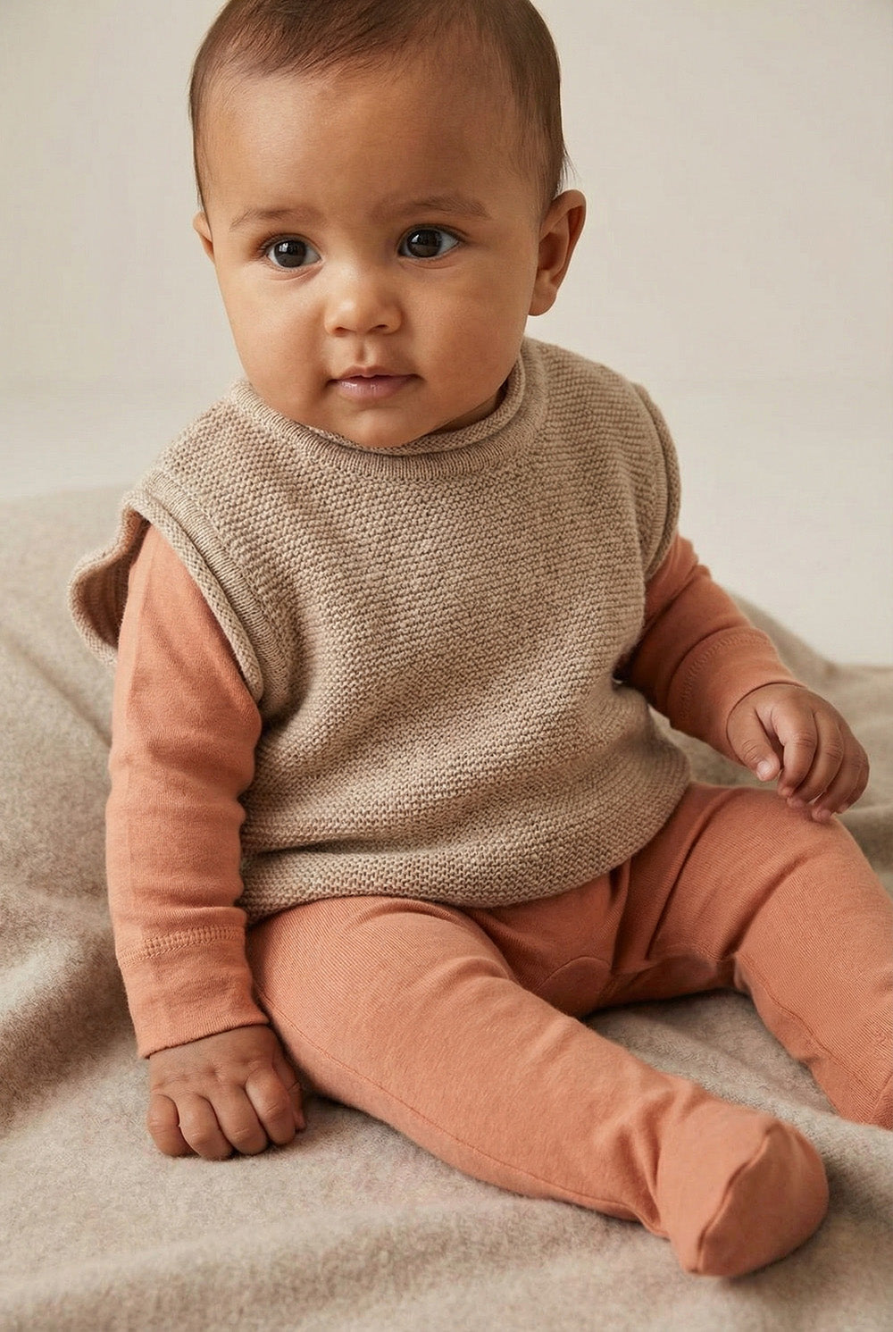 Merino Wool Spencer - Beige Grey