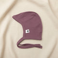 Merino Wool Baby Tie Hat - Grape Shake