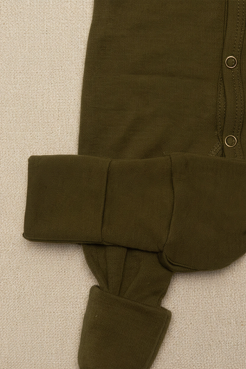 Merino Wool Romper Suit - Fir Green