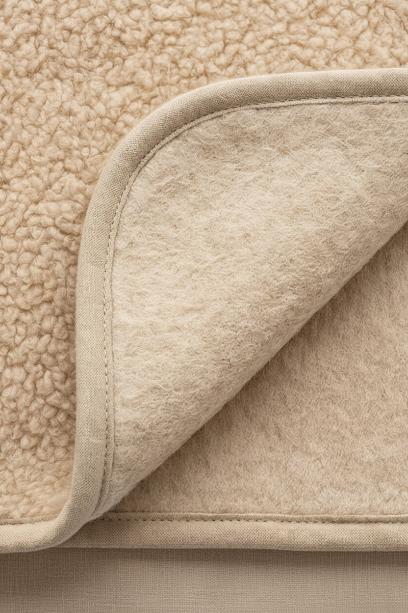 Merino Wool Blanket - Almond - 120x150cm