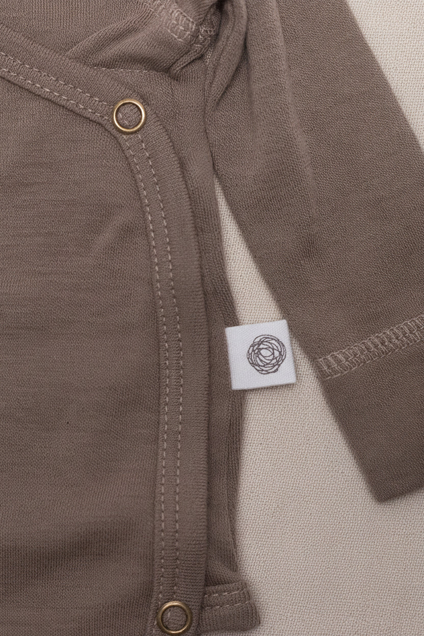 Merino Wool Wrap Romper – Walnut