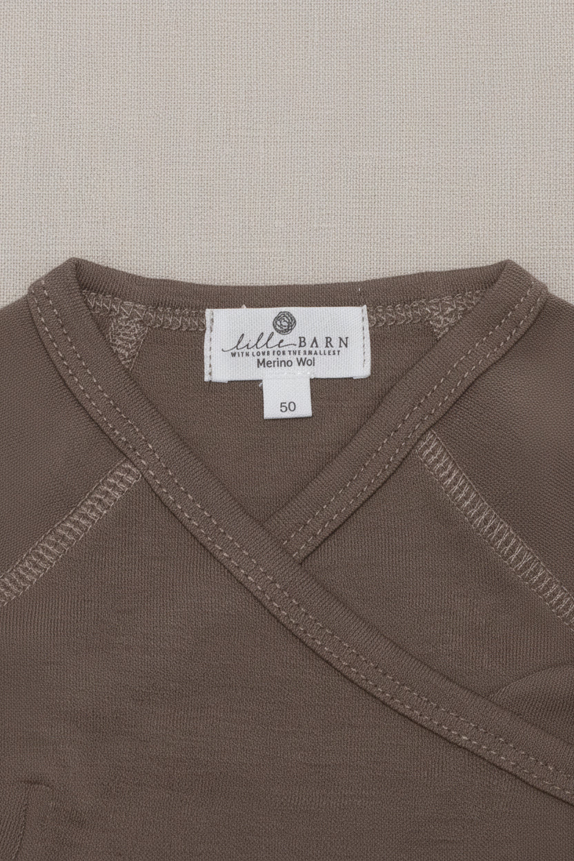 Merino Wool Wrap Romper – Walnut