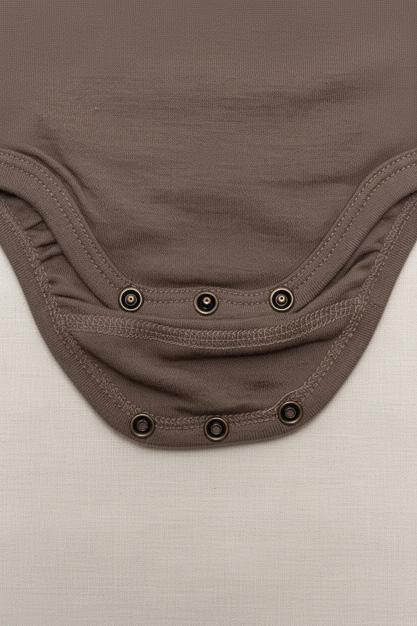 Merino Wool Wrap Romper – Walnut