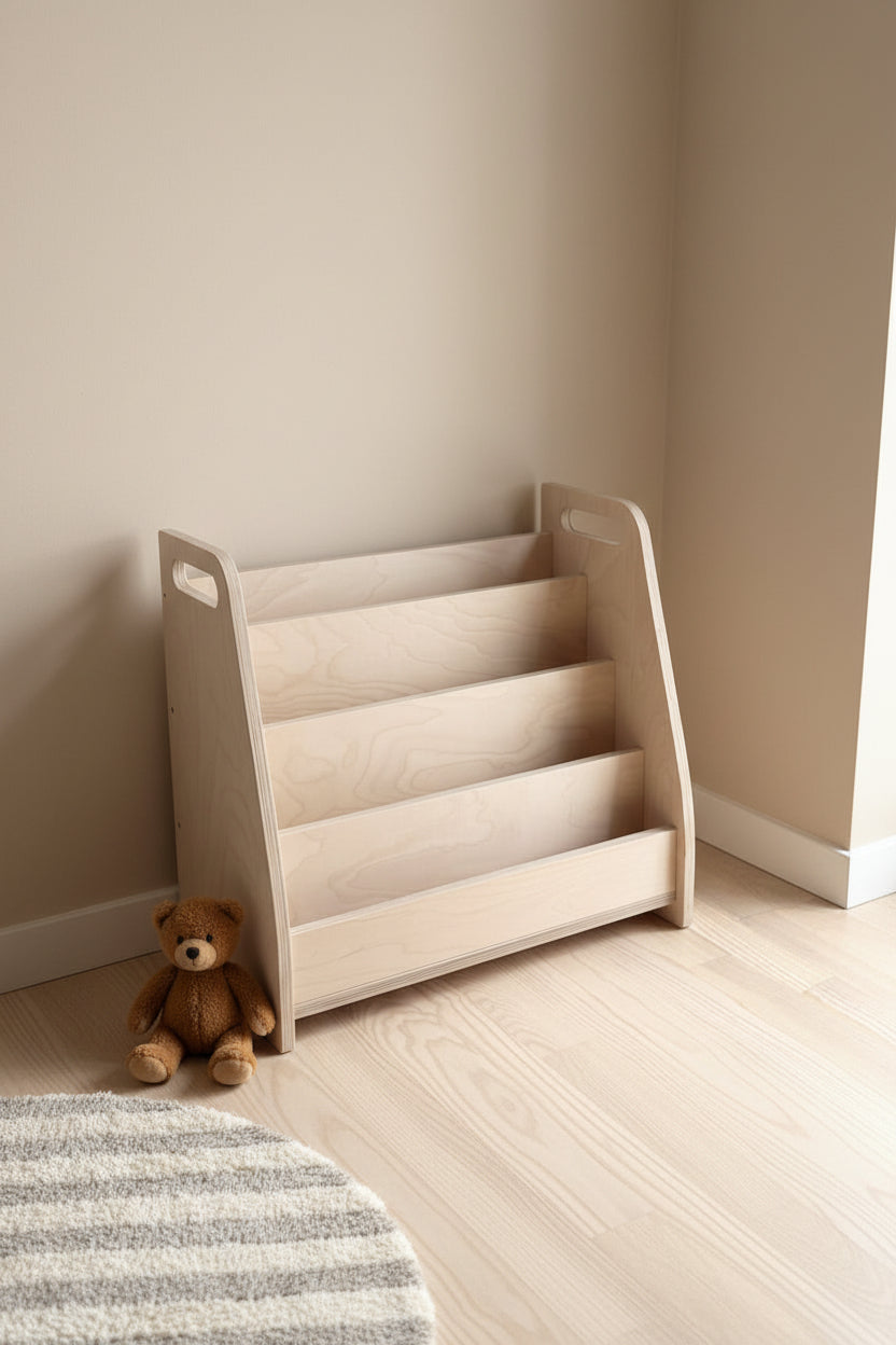 Montessori Wooden Front Facing Book Display For Kids