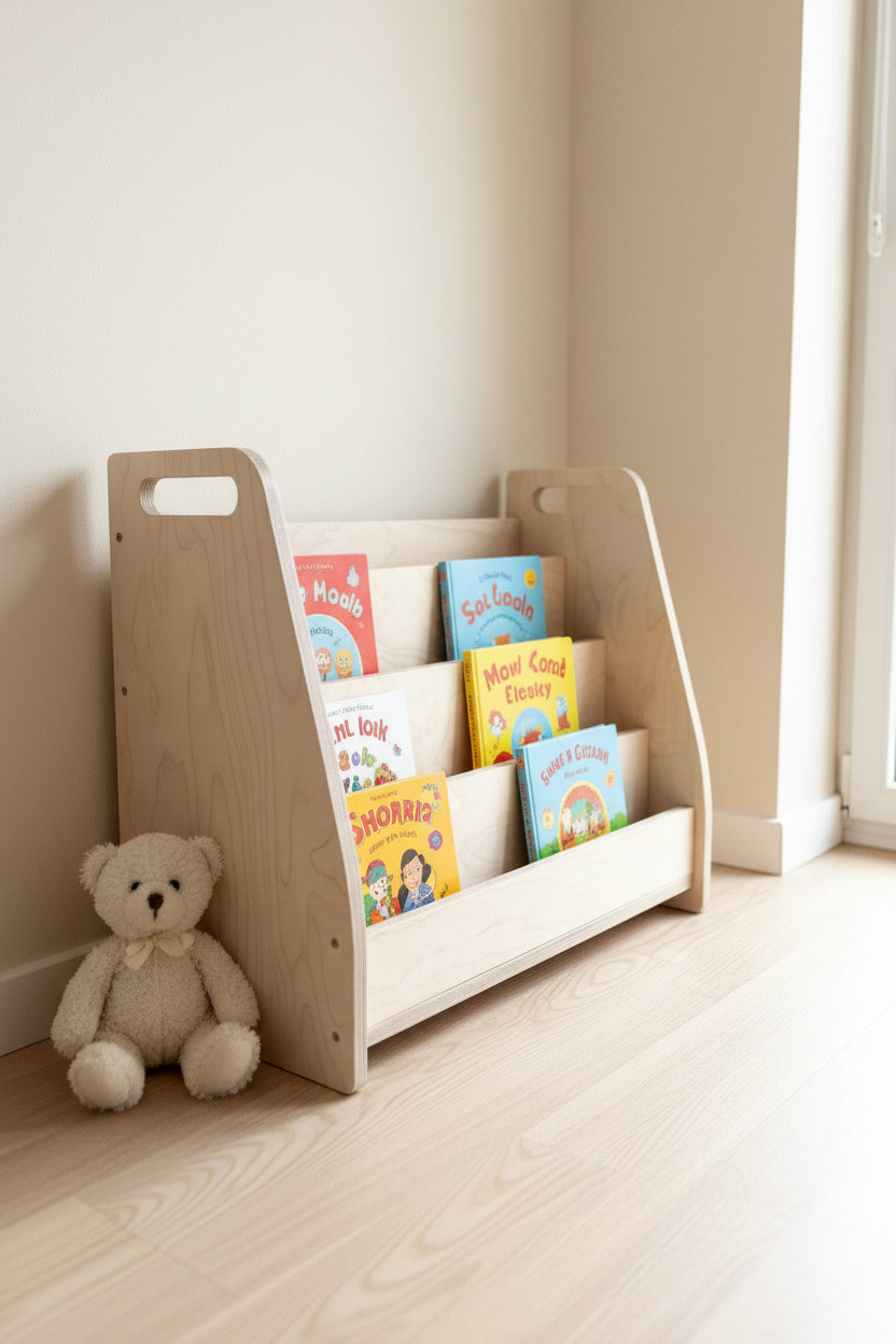 Montessori Wooden Front Facing Book Display For Kids