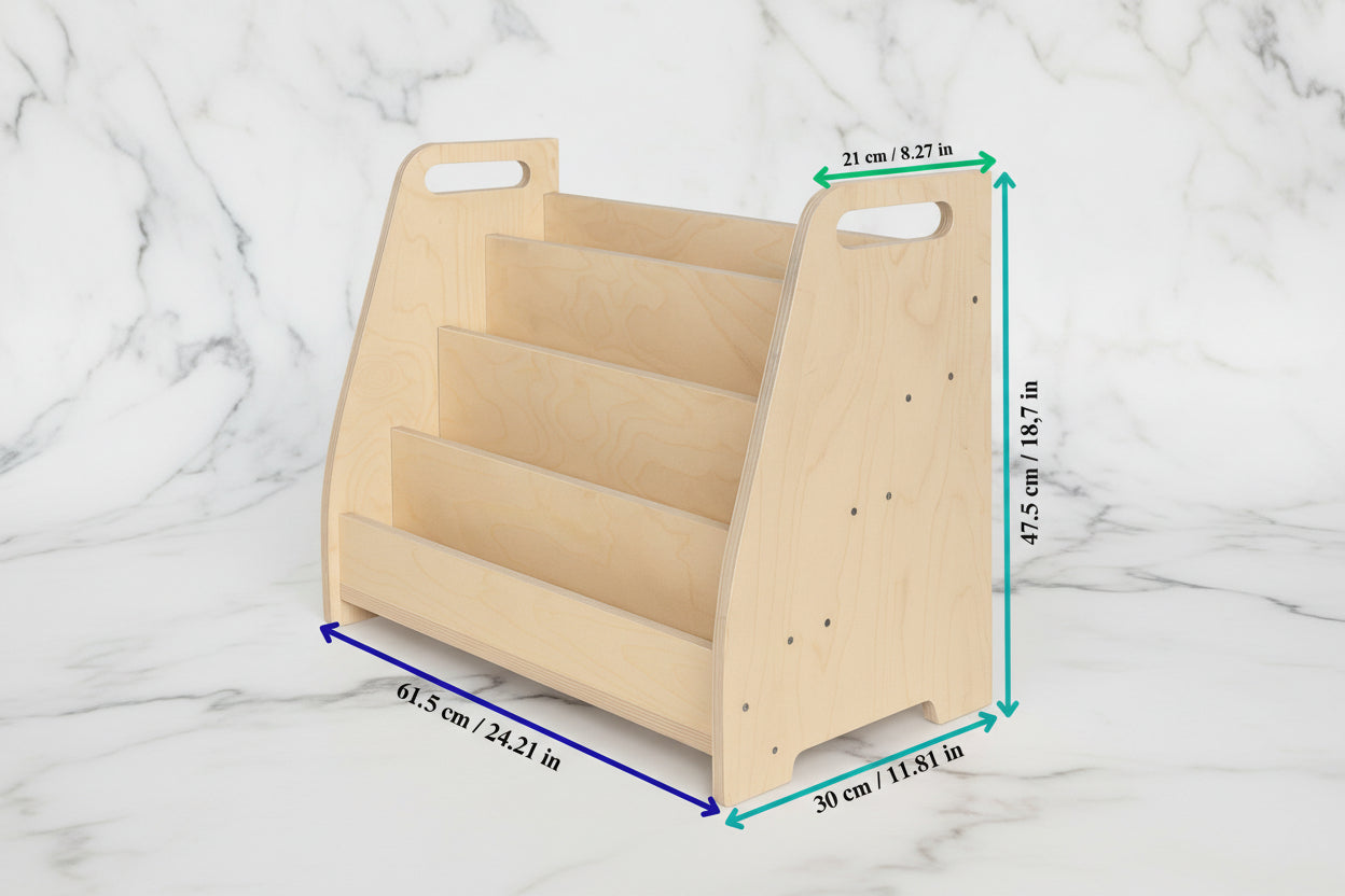 Montessori Wooden Front Facing Book Display For Kids