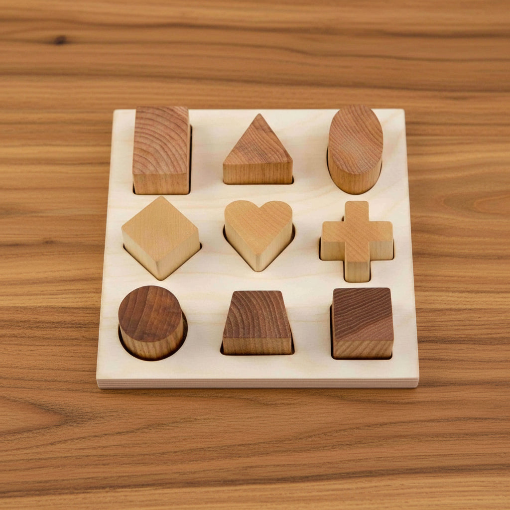 Wooden Shape Sorting Blocks - Natural
