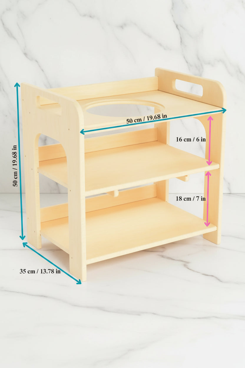Montessori Wash Station with Lid - Small Single
