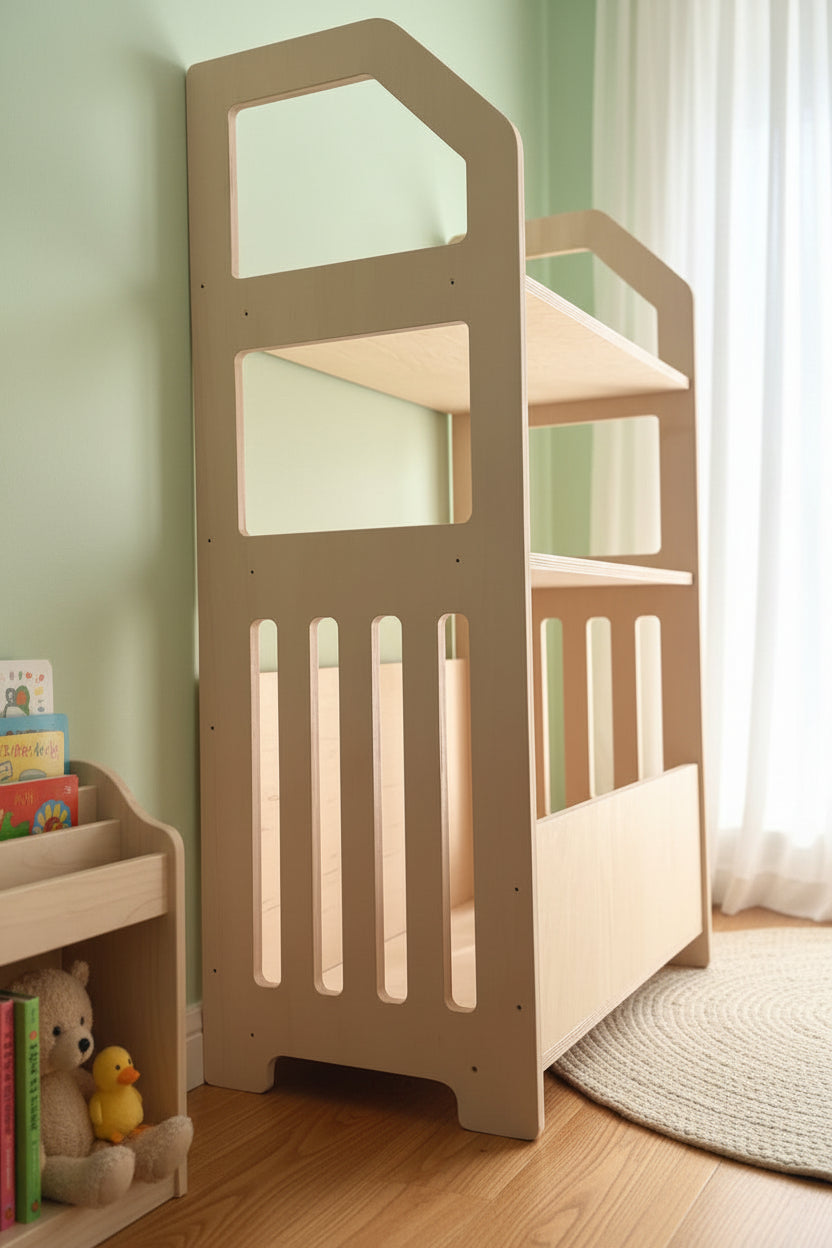Montessori Wooden Shelf – Kids Storage Organizer
