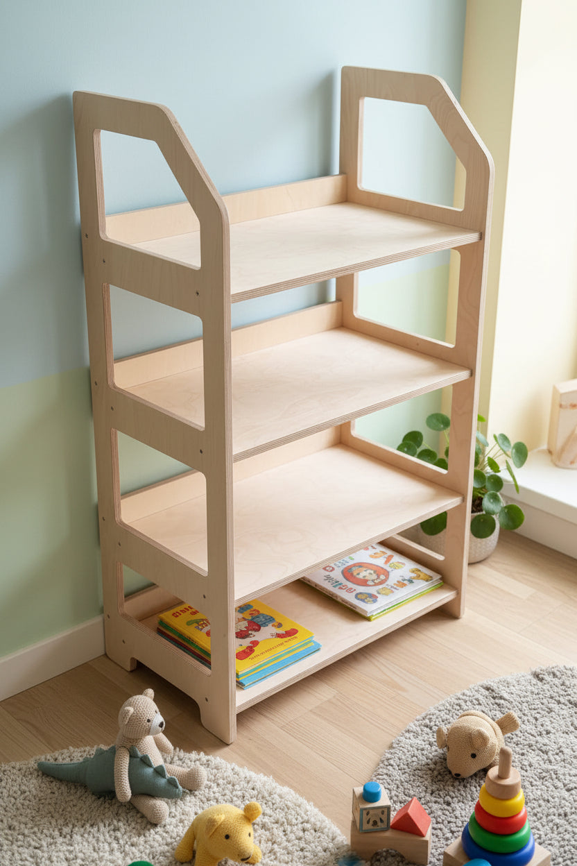 Montessori Wooden Shelf - Toy Organizer for Nursery