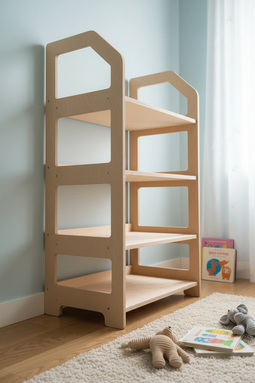 Montessori Wooden Shelf - Toy Organizer for Nursery