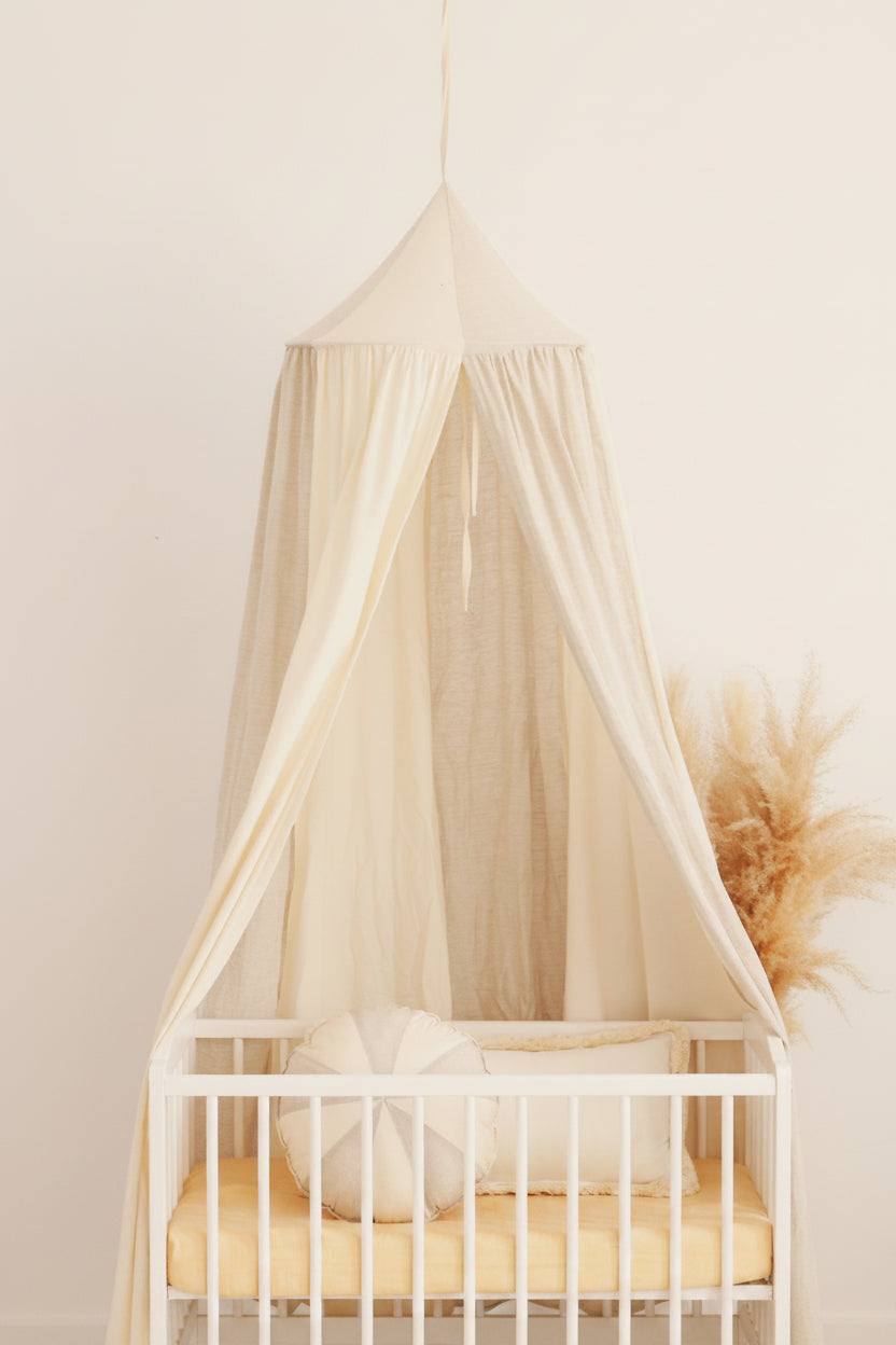 Organic Cotton and Linen Canopy - Cream Circus