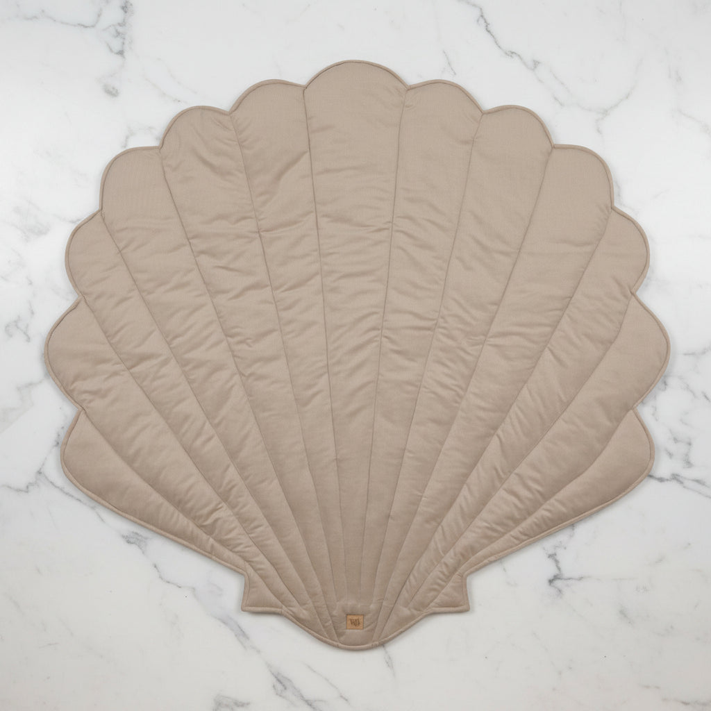Organic Cotton and Velvet Shell Playmat - Beige