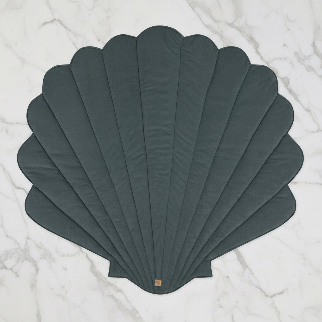 Organic Cotton and Velvet Shell Playmat - Blue
