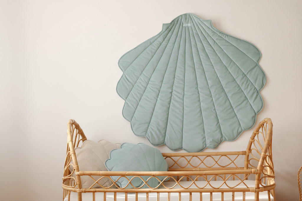 Organic Cotton and Velvet Shell Playmat - Mint