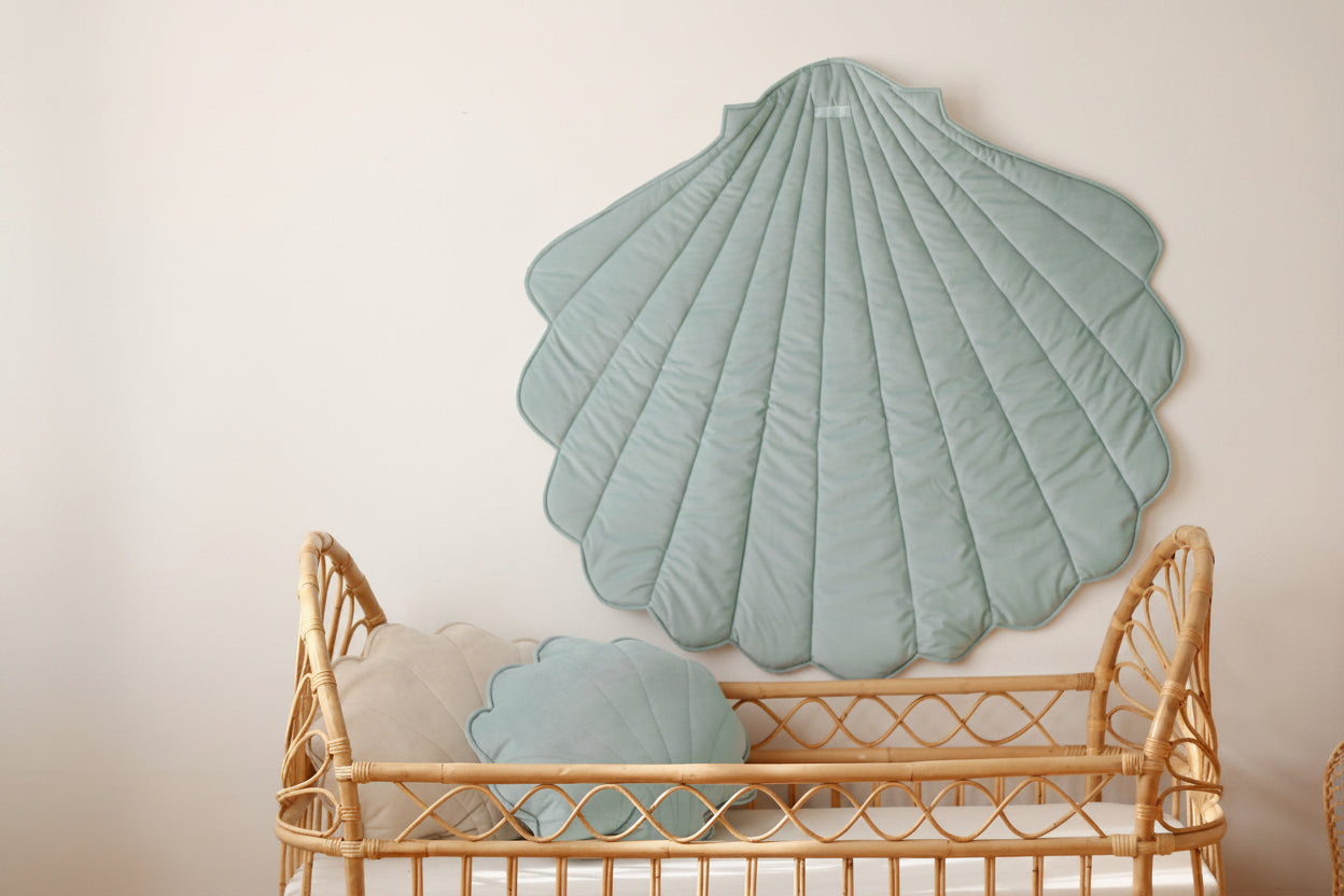 Organic Cotton and Velvet Shell Playmat - Mint