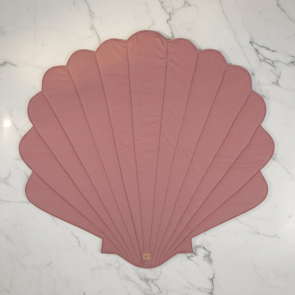 Organic Cotton and Velvet Shell Playmat - Powder Pink