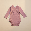 Merino Wool Wrap Romper Long Sleeve – Lavender Mist