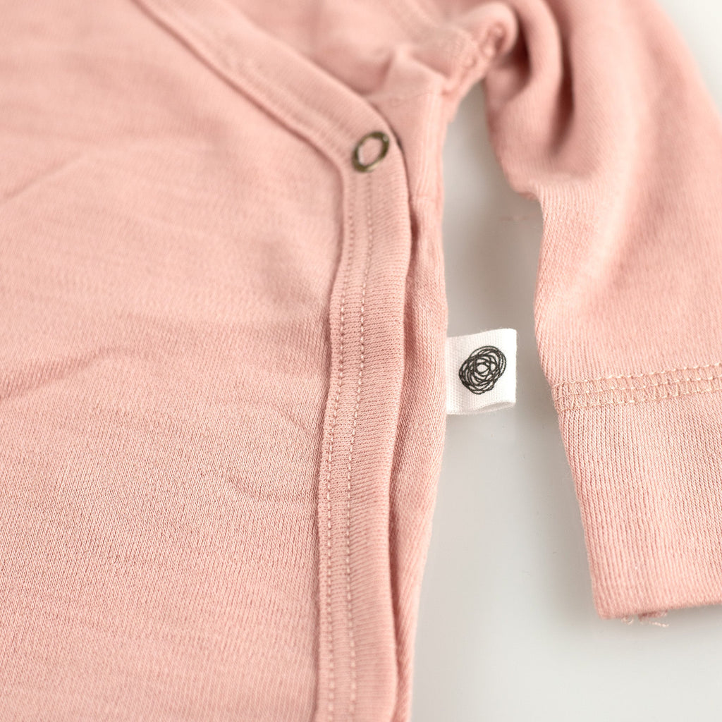 Merino Wool Wrap Romper - Misty Rose