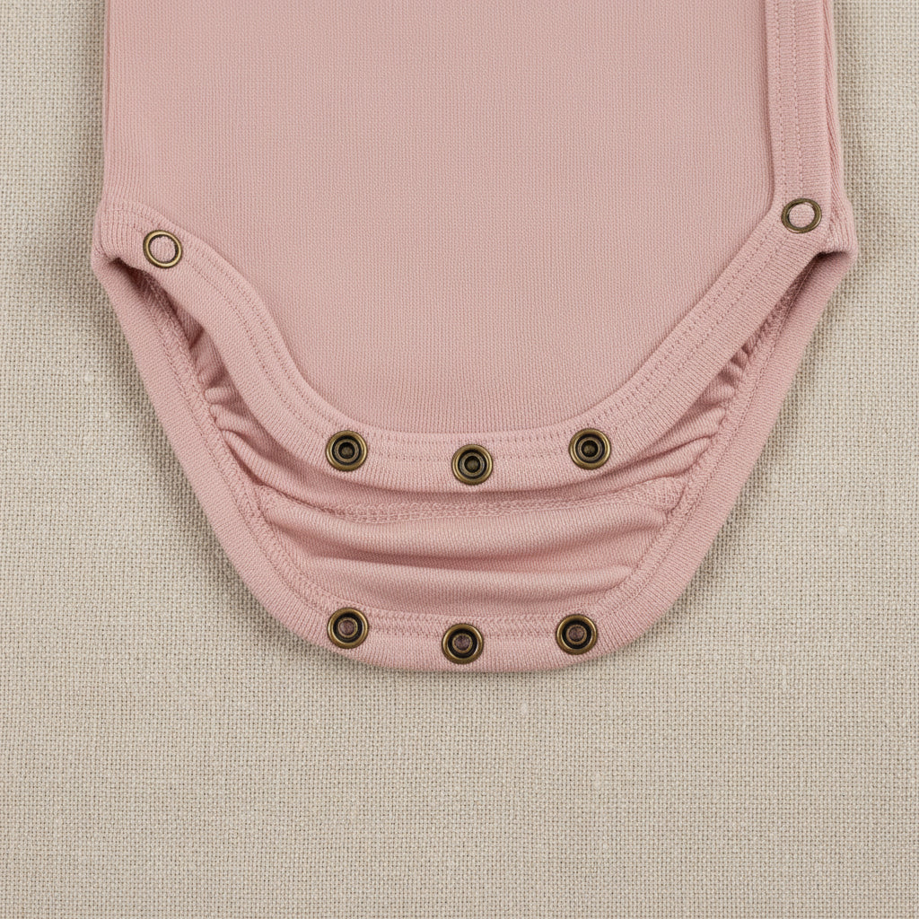 Merino Wool Wrap Romper - Misty Rose