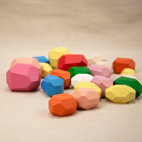 Coloured Wooden Stacking Stones