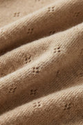 Merino Wool Blanket - Pointelle Knit - Biscotti