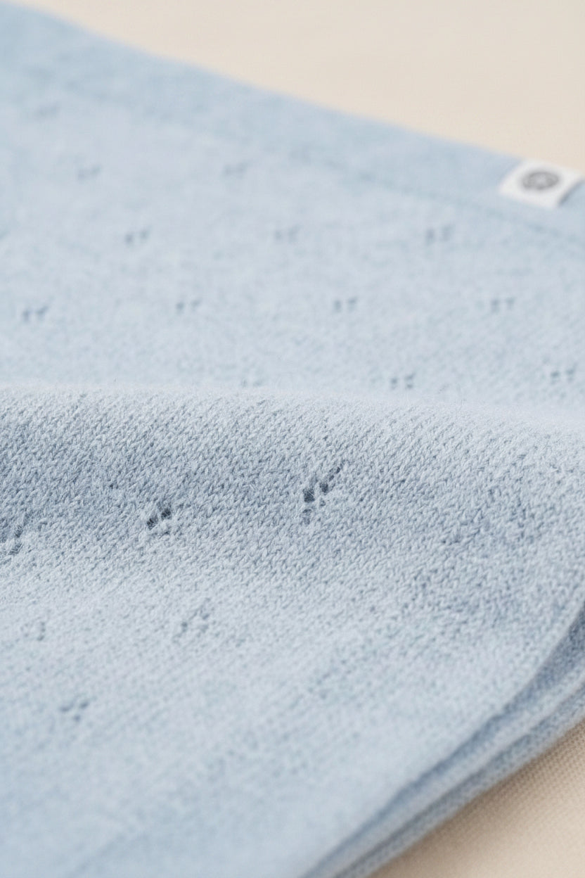 Merino Wool Blanket - Pointelle Knitted - Georgia