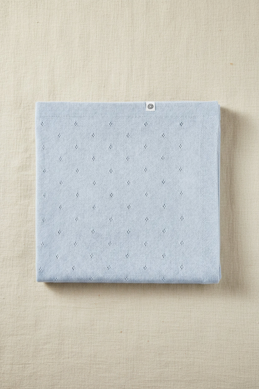 Merino Wool Blanket - Pointelle Knitted - Georgia