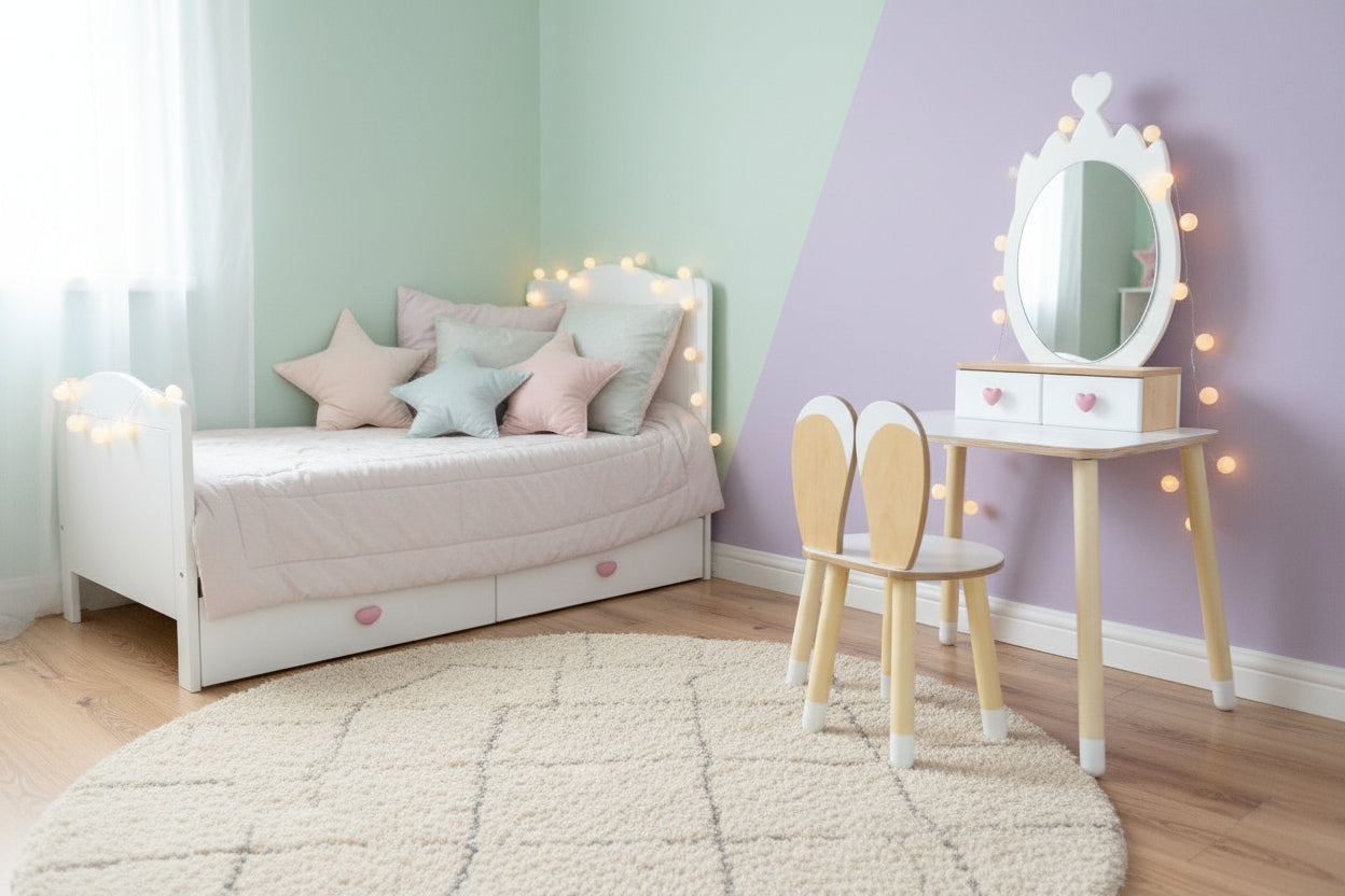 Princess Beauty Table and Chair with Mirror - Crown