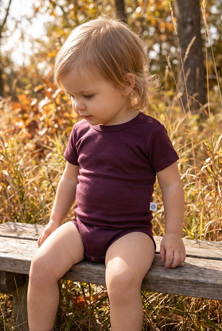 Merino Wool Romper Short Sleeve - Fig