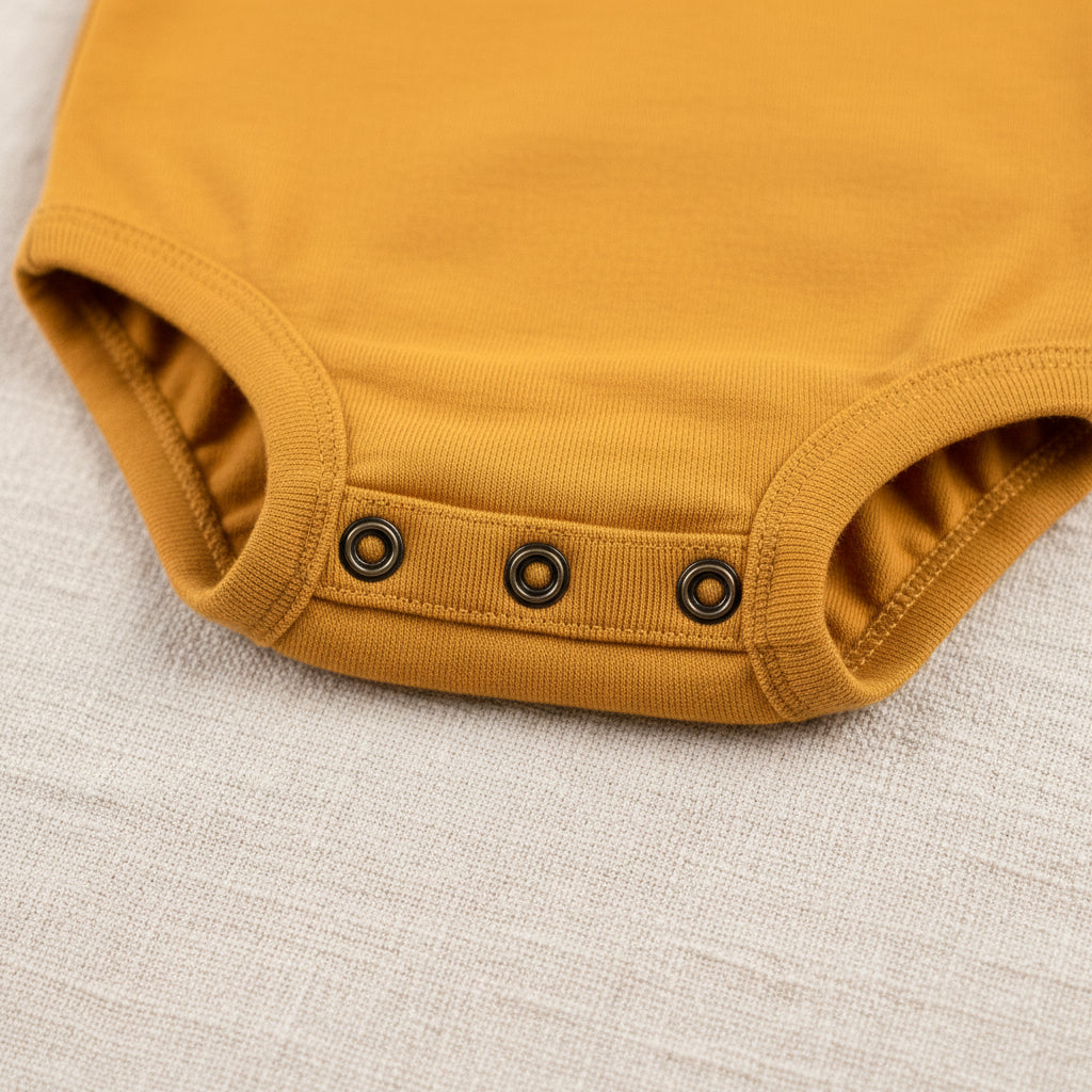 Merino Wool Romper Short Sleeve - Harvest Gold