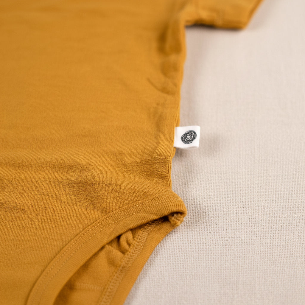 Merino Wool Romper Short Sleeve - Harvest Gold