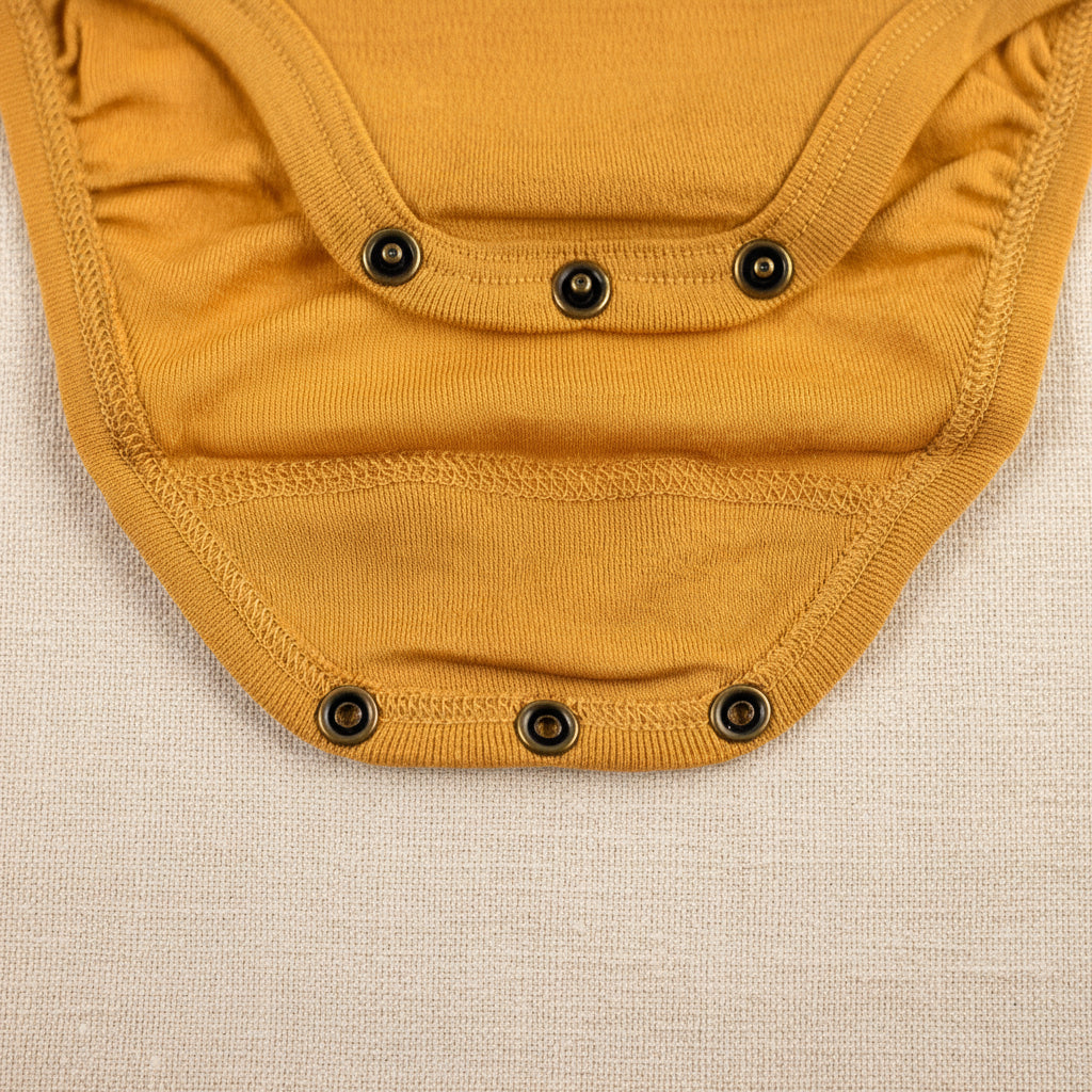 Merino Wool Romper Short Sleeve - Harvest Gold
